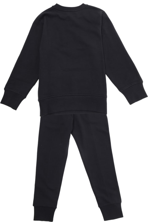 Emporio Armani Jumpsuits for Boys Emporio Armani Black Tracksuit With Logo Lettering Print In Cotton Boy