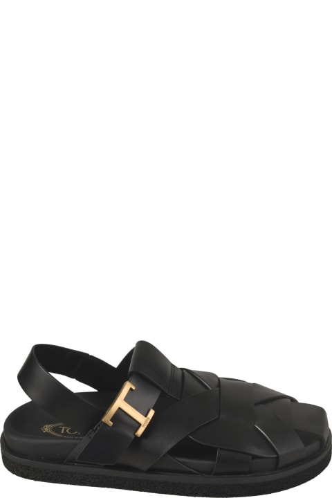 Tod's for Women Tod's T Logo Plaque Sandals