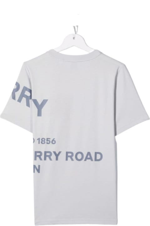 Grey Cotton T-shirt With Logo Print