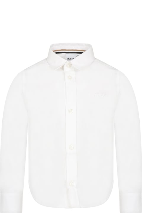 Homeware Hugo Boss White Shirt For Boy With Logo