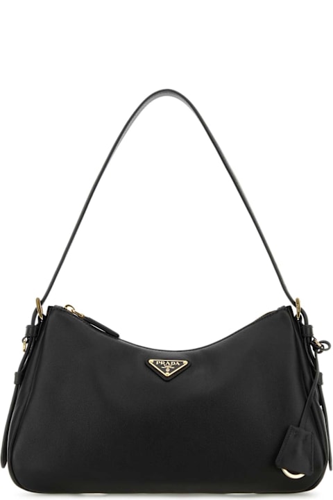 Homeware Prada Black Leather Medium Aimã©e Shoulder Bag
