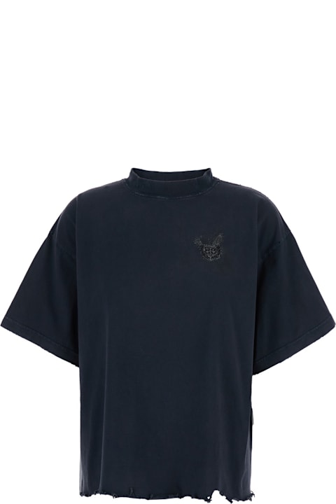Topwear for Women Balenciaga Black T-shirt With Logo Embroidery On The Front And Maxi Logo Lettering On The Rear In Cotton Woman