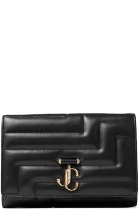 Jimmy Choo Clutches for Women Jimmy Choo Logo Plaque Chained Shoulder Bag