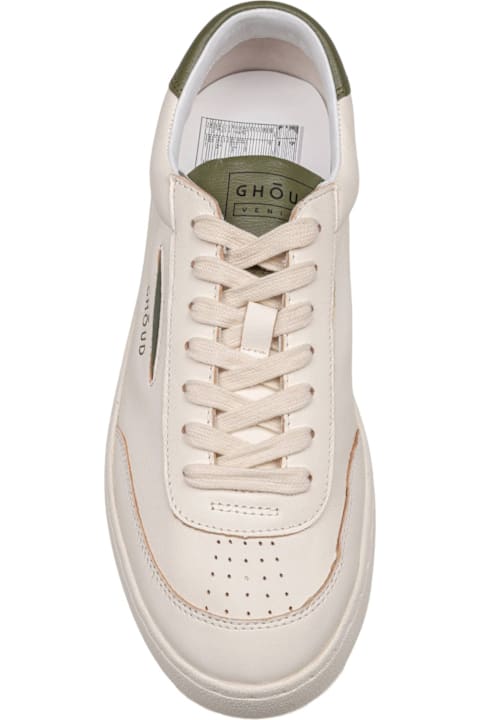 GHOUD Sneakers for Men GHOUD Lido Sneakers In Ivory And Green Leather