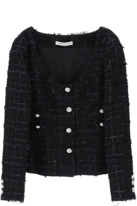Alessandra Rich Sweaters for Women Alessandra Rich Sequin Checked Tweed Jacket