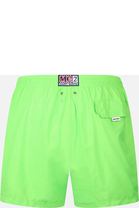 Homeware MC2 Saint Barth Man Lightweight Fabric Fluo Green Swim Shorts Lighting Pantone | Pantone® Special Edition