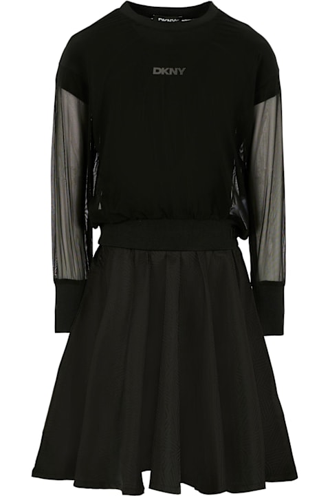 Homeware DKNY Black Dress For Girl With Logo