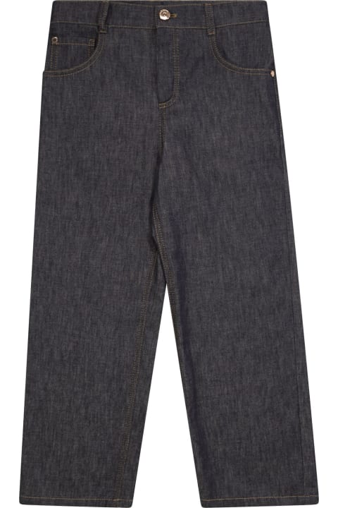 Brunello Cucinelli Bottoms for Girls Brunello Cucinelli Straight Denim No Fade Trousers With Jewellery