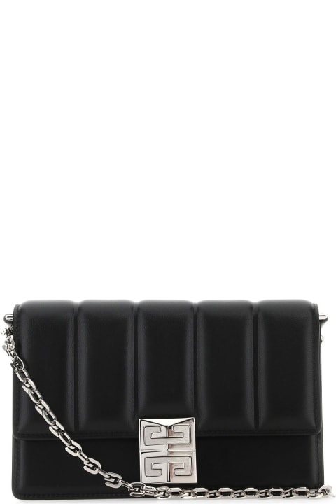 Givenchy for Women Givenchy Black Leather Medium 4g Crossbody Bag