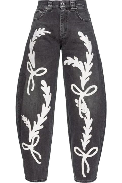Fashion for Women Pinko Logo-patch Wide-leg Jeans