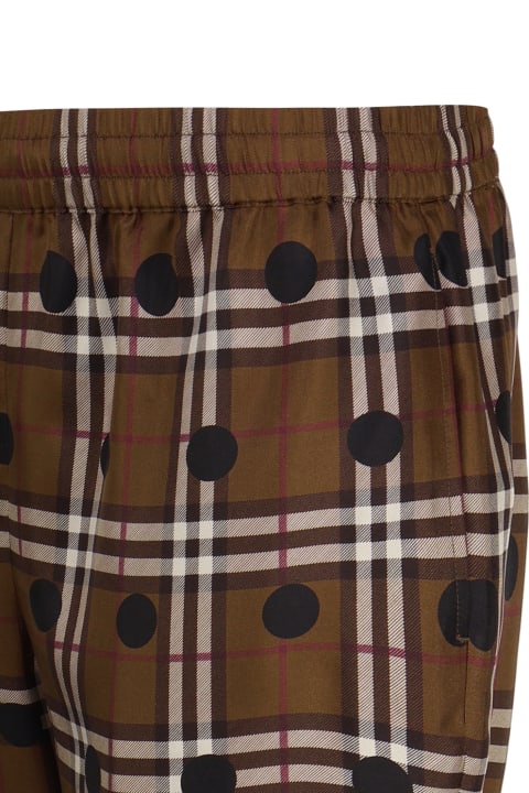 Burberry Men Burberry Vintage Check Polka Dot Silk Shorts
