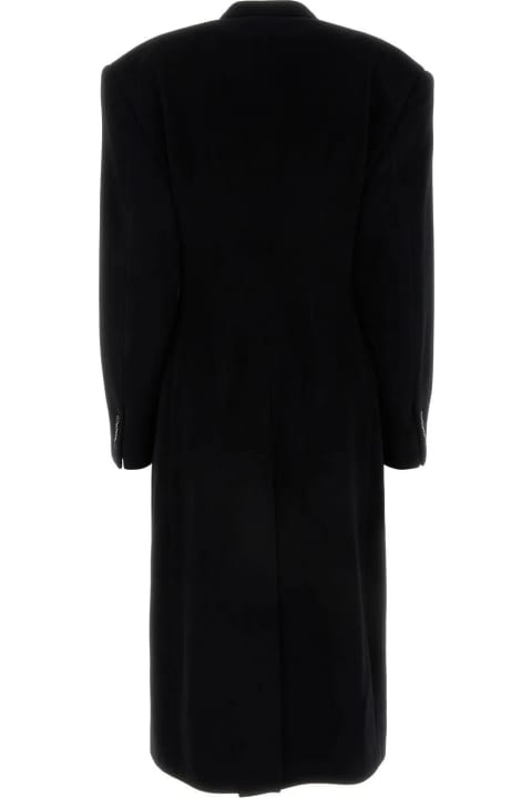 Balenciaga for Women Balenciaga Black Cashmere Blend Oversize Cinched Coat