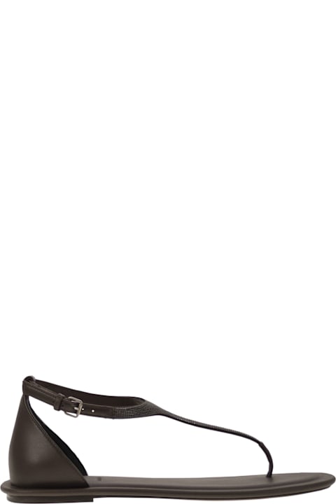 Brunello Cucinelli Sandals for Women Brunello Cucinelli Nappa Leather Sandals With Strap