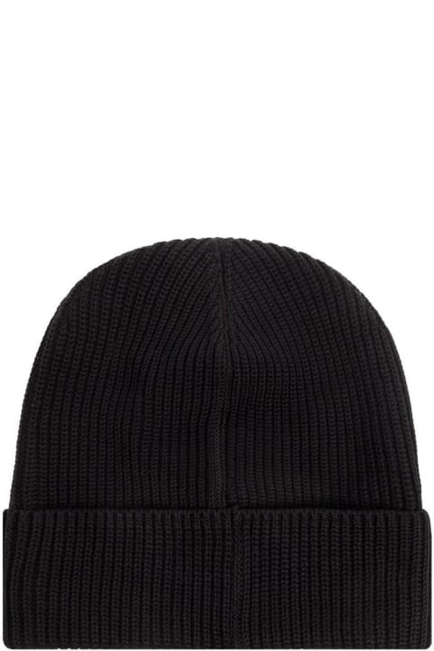 Moncler for Men Moncler Logo Patch Ribbed-knit Beanie