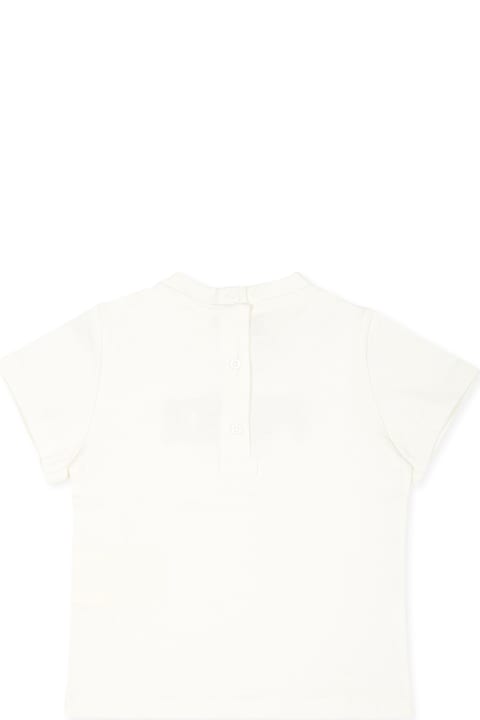 Fendi T-Shirts & Polo Shirts for Baby Girls Fendi White T-shirt For Bbaykids With Fendi Logo