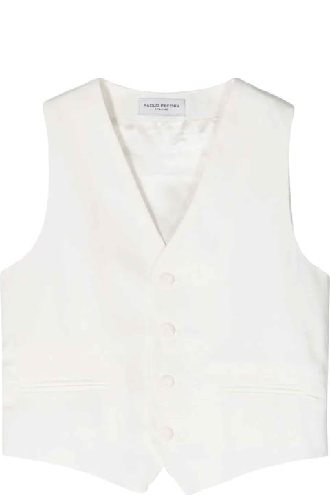 Paolo Pecora Coats & Jackets for Boys Paolo Pecora White Vest Boy .