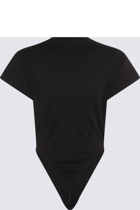 Underwear & Nightwear for Women Mugler Black Jersey Zipped Bodysuit
