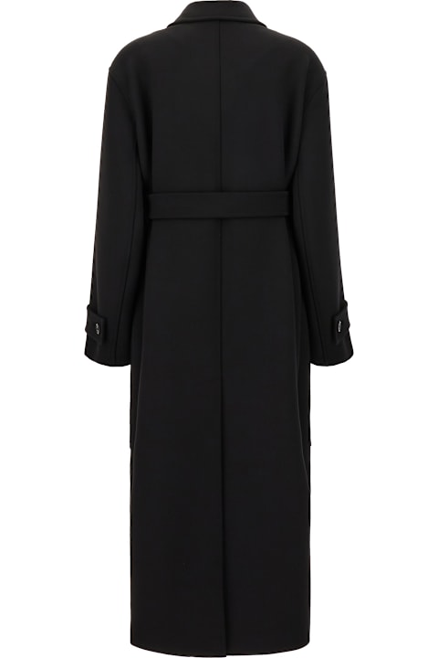 Max Mara Atelier Coats & Jackets for Women Max Mara Atelier Black Stretch Wool Blend Coat