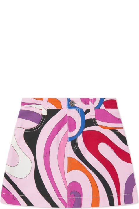 Pucci Bottoms for Girls Pucci Gonna Con Stampa