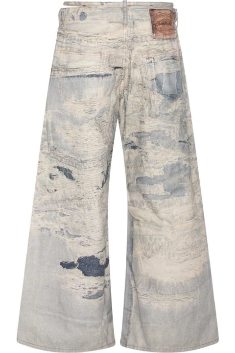 Acne Studios for Women Acne Studios Distressed Wide-leg Jeans