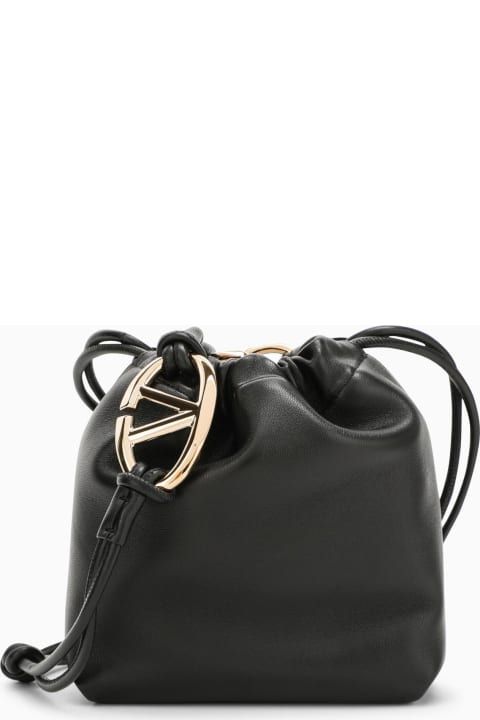 Valentino Garavani Bags for Women Valentino Garavani Vlogo Pouf Black Mini Bucket Bag