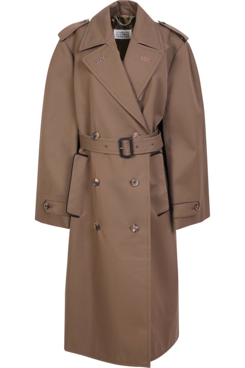 Coats & Jackets Sale for Women Maison Margiela Double-breasted Cotton Blend Trench Coat