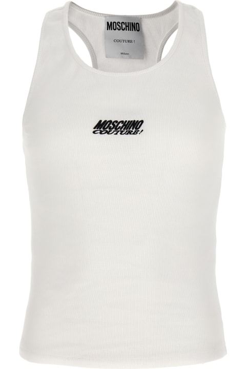 Everywhere Tanks for Men Moschino Logo Ribbed Top