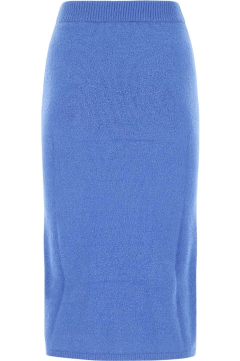 ウィメンズ Nanushkaのスカート Nanushka Cerulean Blue Stretch Wool Blend Midi Skirt