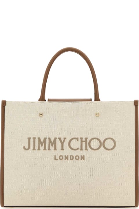 Fashion for Women Jimmy Choo Sand Canvas Avenue M Shopping Bag