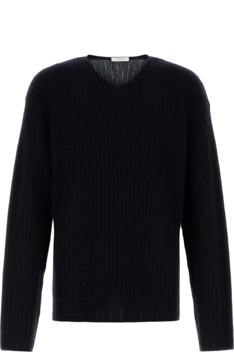 Quiet Luxury for Men The Row Midnight Blue Cashmere Gustave Sweater