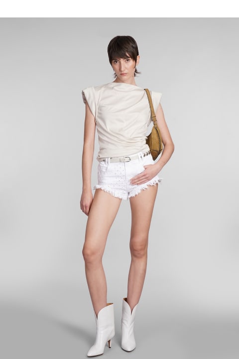 Isabel Marant Pants & Shorts for Women Isabel Marant Aneida Shorts In White Cotton
