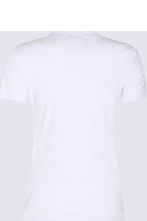 آخر صيحات الموضة من السيدات Versace Jeans Couture White Cotton Blend T-shirt Versace Jeans Couture