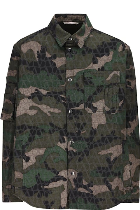 Valentino Clothing for Men Valentino Camouflage Motif Buttoned Jacket