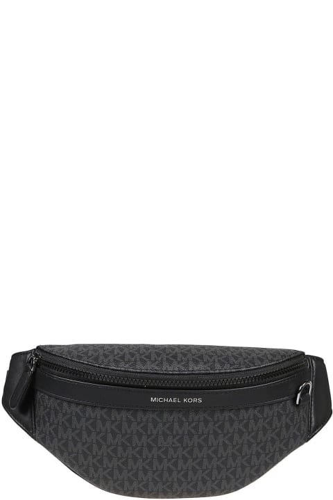 メンズ Michael Korsのベルトバッグ Michael Kors Greyson Logo Printed Zip-up Belt Bag