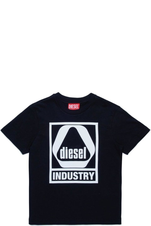 Diesel T-Shirts & Polo Shirts for Boys Diesel Tunni Logo-printed Crewneck T-shirt