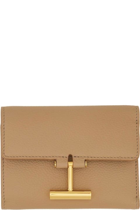 Tom Ford Accessories for Women Tom Ford T Logo Plaque Tri-fold Wallet