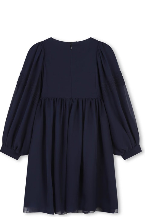 Chloé Jumpsuits for Girls Chloé Navy Blue Silk Crepe Dress