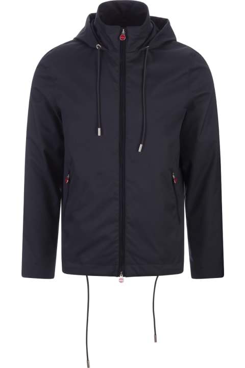 Kiton Coats & Jackets for Men Kiton Lightweight Jacket In Blue Technical Fabric