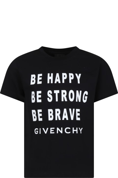 Givenchy Sale for Kids Givenchy Black T-shirt For Boy With Logo
