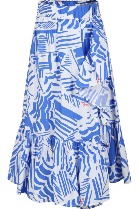 Fashion for Kids MSGM Blue Skirt For Girl With Logo