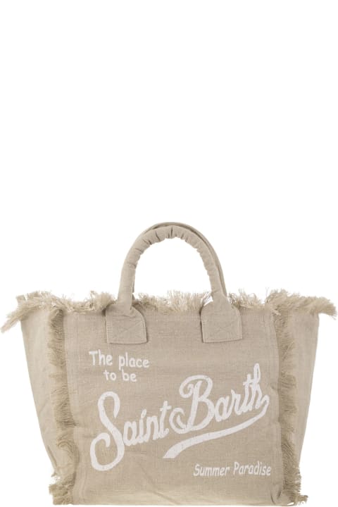 Bags for Women MC2 Saint Barth Vanity - Linen Tote Bag With Embroidery
