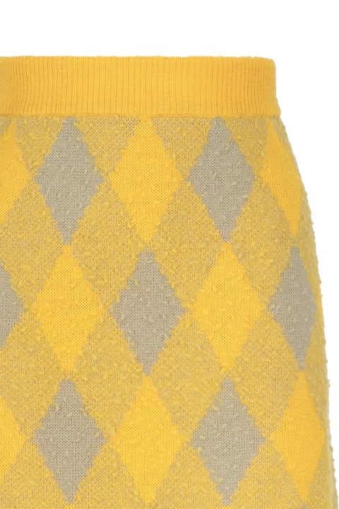 ウィメンズ Burberryのスカート Burberry Wool Skirt With Argyle Pattern
