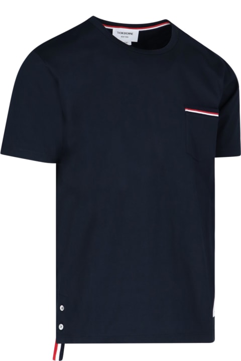 Thom Browne Topwear for Men Thom Browne Thom Browne - Tricolor Pocket T-shirt
