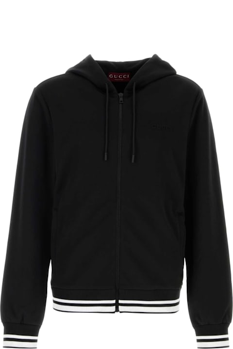 Gucci Clothing for Men Gucci Black Tech Jersey Sweatshirt