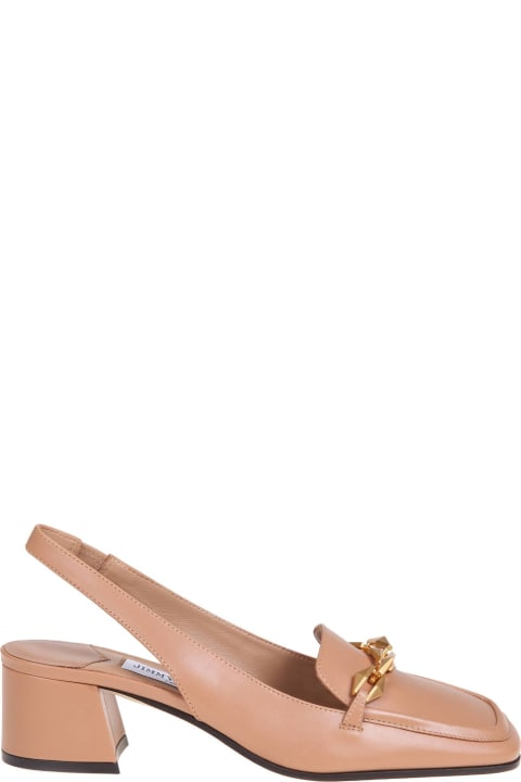 High-Heeled Shoes for Women Jimmy Choo Pumps Slingback In Biscuit Color Leather