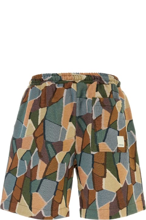 Emporio Armani for Men Emporio Armani Embroidered Cotton Blend Bermuda Shorts