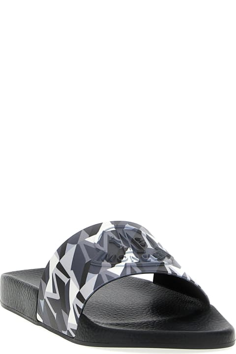 Shoes for Men Moncler Black Basile Slide With Logo