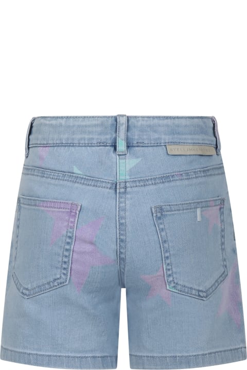 Stella McCartney Kids Stella McCartney Kids Denim Shorts For Girl With All-over Stars