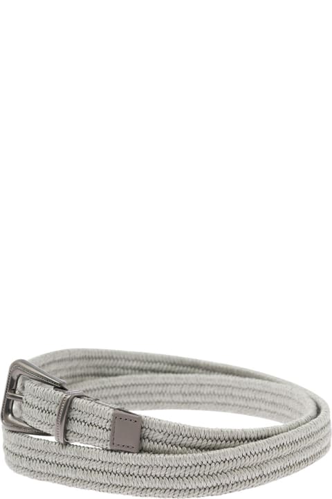 Accessories Sale for Women Brunello Cucinelli Buckle-fastening Woven Belt In Linen