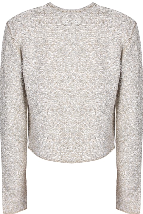Fabiana Filippi Sweaters for Women Fabiana Filippi Gold Grey Tweed Effect Cardigan By Fabiana Filippi